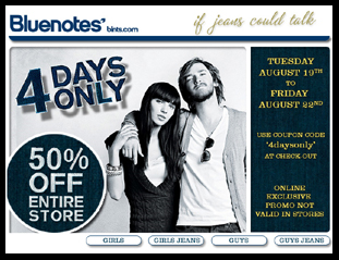 BlueNotes coupon code for 50% discount on fashion (4 day sale online) Photo BlueNotes coupon code for 50% discount on fashion (4 day sale online)