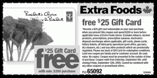 Extra Foods Printable Grocery Coupon Extra Foods Printable Coupons for Groceries – Free $25 Gift Card (Spend $200)