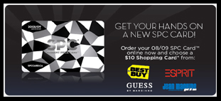 Buy SPC online: Get 2x Free $10 Gift Cards (Best Buy, Esprit, Guess etc)