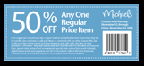 Michael’s Art And Craft Coupons: 50% Discount In Store!! 