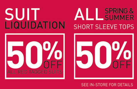 Tip Tip Top Tailors Canada: 50% Suit Sale!