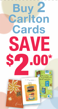Carlton Cards Coupon: $2 Off Any 2 Cards