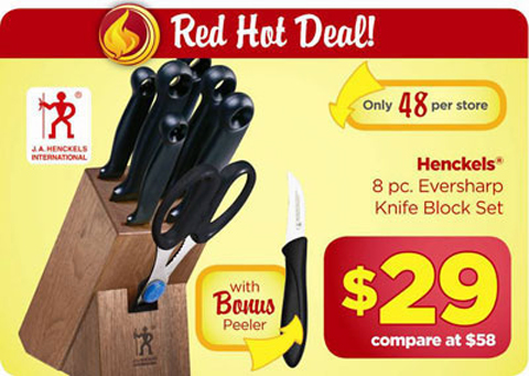Canadian Deals: Henckels 8pc Knife Block For $29 (GTA)! 