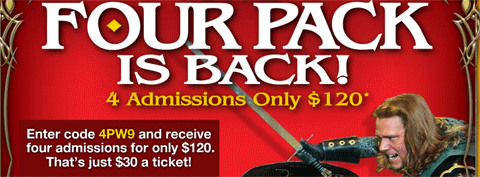 Medievaltimes Coupon: 4 Pack Is Back & Other Deals!!