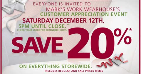 Marks Work Wearhouse Canada: 20% Off Everything!