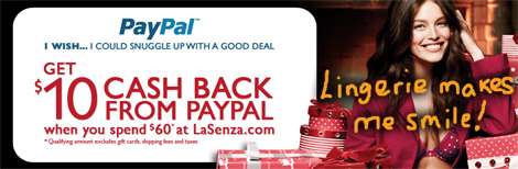 La Senza Cashback: $10 Off $60!