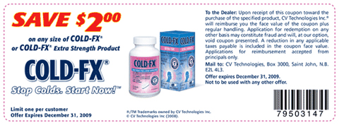 Canadian Coupons: Cold FX $2 Coupon Photo Canadian Coupons: Cold FX $2 Coupon