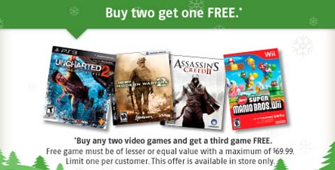 Futureshop Best Buy & Futureshop Canada: Buy 2 Get 1 Free On Video Games