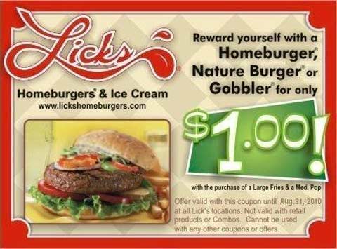 Licks Lick’s $1.00 Burger Printable Coupon