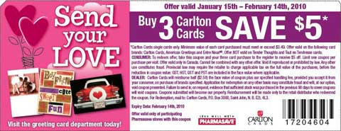 Pharmasave Canada Save $5 on 3 Carlton Cards Printable Coupon Photo Pharmasave Canada Save $5 on 3 Carlton Cards Printable Coupon