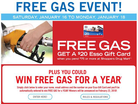 Shoppers Drug Mart Free Gas Event