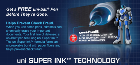 Uniball Canadian Freebies: Uni Ball Free Super Ink Pen