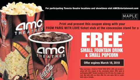 free printable coupons canada. AMC Free Drink And Popcorn