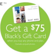 Blacks Photo: Free $75 Gift Cards With Phones & Plans