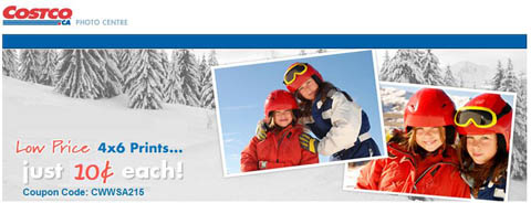 Costco 10¢ 4x6 prints Coupon Code