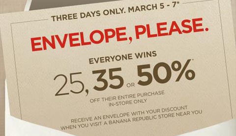 Banana Republic Envelope Discount Event  