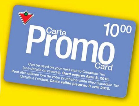 Canadian-Tire Canadian Tire: Free $10 Gift Card With $40 Spend (9th March 2010 Only)
