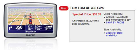 The Source Canada Tom Tom XL GPS only $99.99
