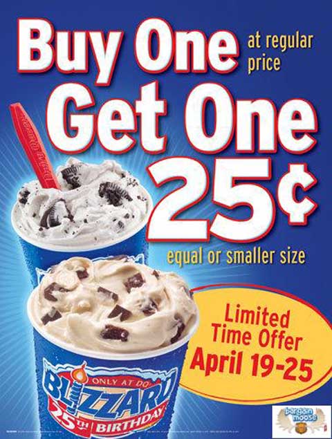 Dairy Queen Blizzard Buy 1 Get