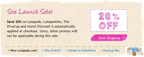 Lunapads Lunapads Canada: 20% Discount!