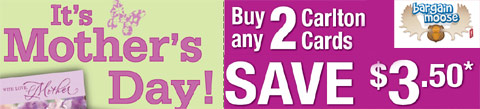 Pharmasave Coupon: $3.50 Off 2x Carlton Cards