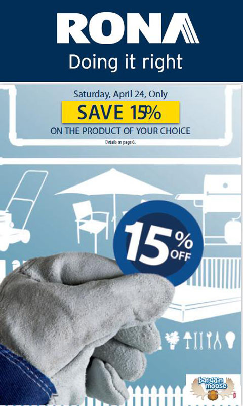 Rona Canada: Save 15% April 24 Only Photo Rona Canada: Save 15% April 24 Only