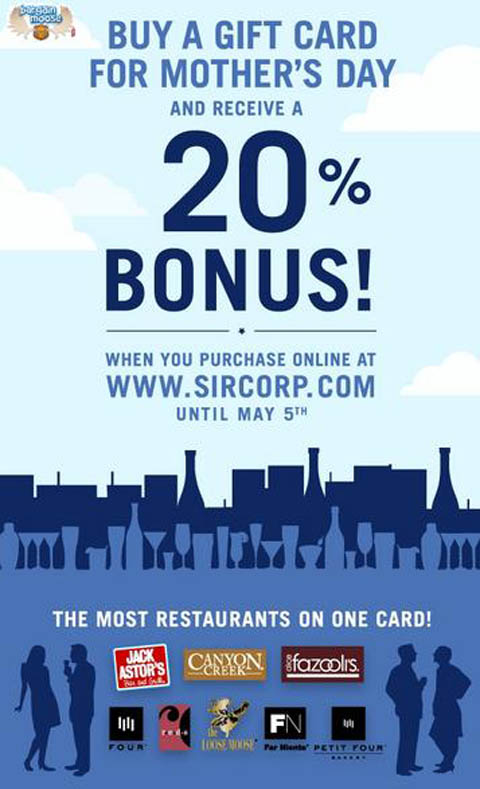 Service Inspired Restaurant Gift Card Bonus