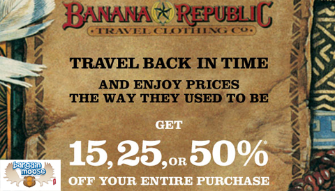 Banana Republic Canada: 15%, 25% or 50% Discount This Weekend