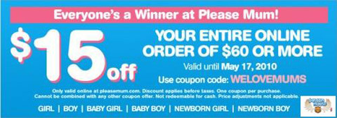 Please Mum Save $15 Coupon Code