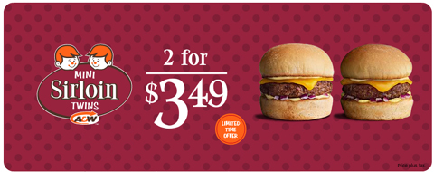 A&W A&W Canada: 2 Mini Sirloin Burgers For $3.49