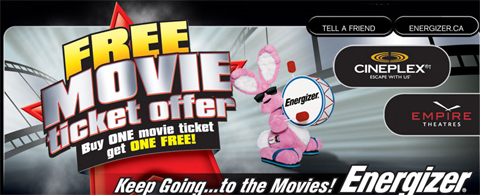CIneplex Cineplex Buy 1 Get 1 Free Movie Tickets