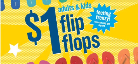 Old Navy Canada: $1 Flip Flops   July 10 Only!