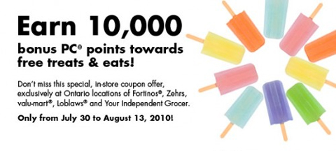 10,000 Bonus Presidents Choice Points For PC Credit Card Holders (ON Only)