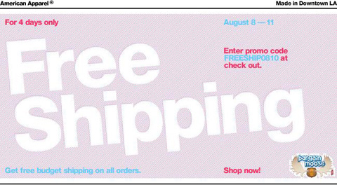 American Apparel Canada Free Shipping Code