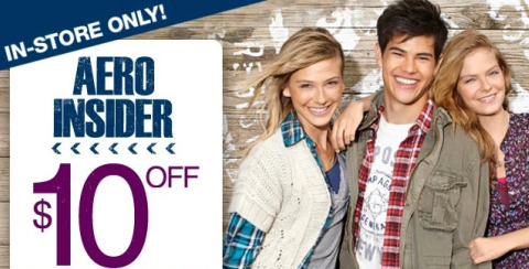 Aeropostale Canada: $10 off $50 Printable Coupon