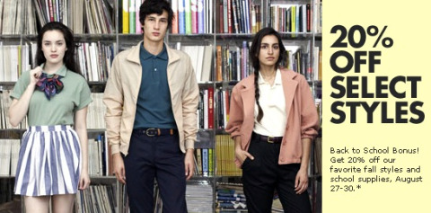 American Apparel: 20% off Select Items Coupon Code