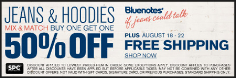 Bluenotes: Mix & Match BOGO 50% Off + Free Shipping