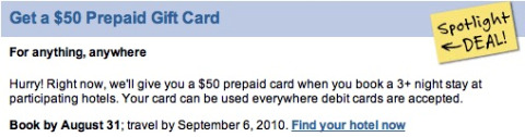 Expedia Expedia.ca: $50 Prepaid Card with 3+ Night Stay