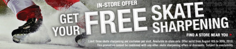 SportChek Canadian Freebies: Free Skate Sharpening at SportChek