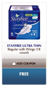 Canadian Freebies: Stayfree Pads 18 Count Coupon 