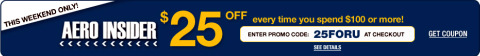 Aeropostale: $25 off $100 This Weekend Only