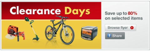 CanadianTire Canadian Tire: Clearance Days Save up to 80%