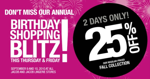 Jacob: 25% Off In Store