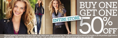 Smart Set: BOGO 50% Off In Store