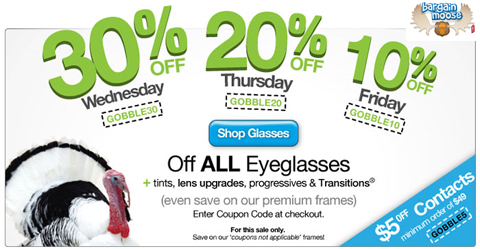 Clearlycontacts Thanksgiving Coupon Codes