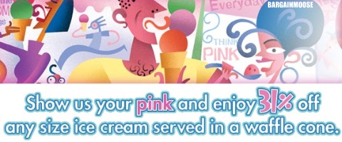 BaskinRobbins Baskin Robbins: Show Pink for 31% Off Your Waffle Cone