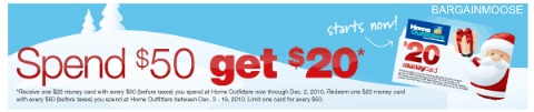 HomeOutfitters Home Outfitters: $20 Money Card with $50 Purchase