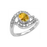 eBayRing eBay Deal: Citrine & Diamond Sterling Silver Ring $17.16