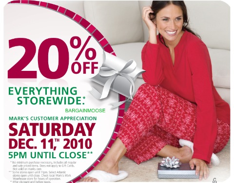 Marks Marks Work Wearhouse: 20% Off Everything (Sat)