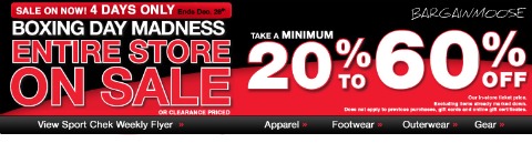 Sport Chek: Boxing Day Deals   20 to 60% Off